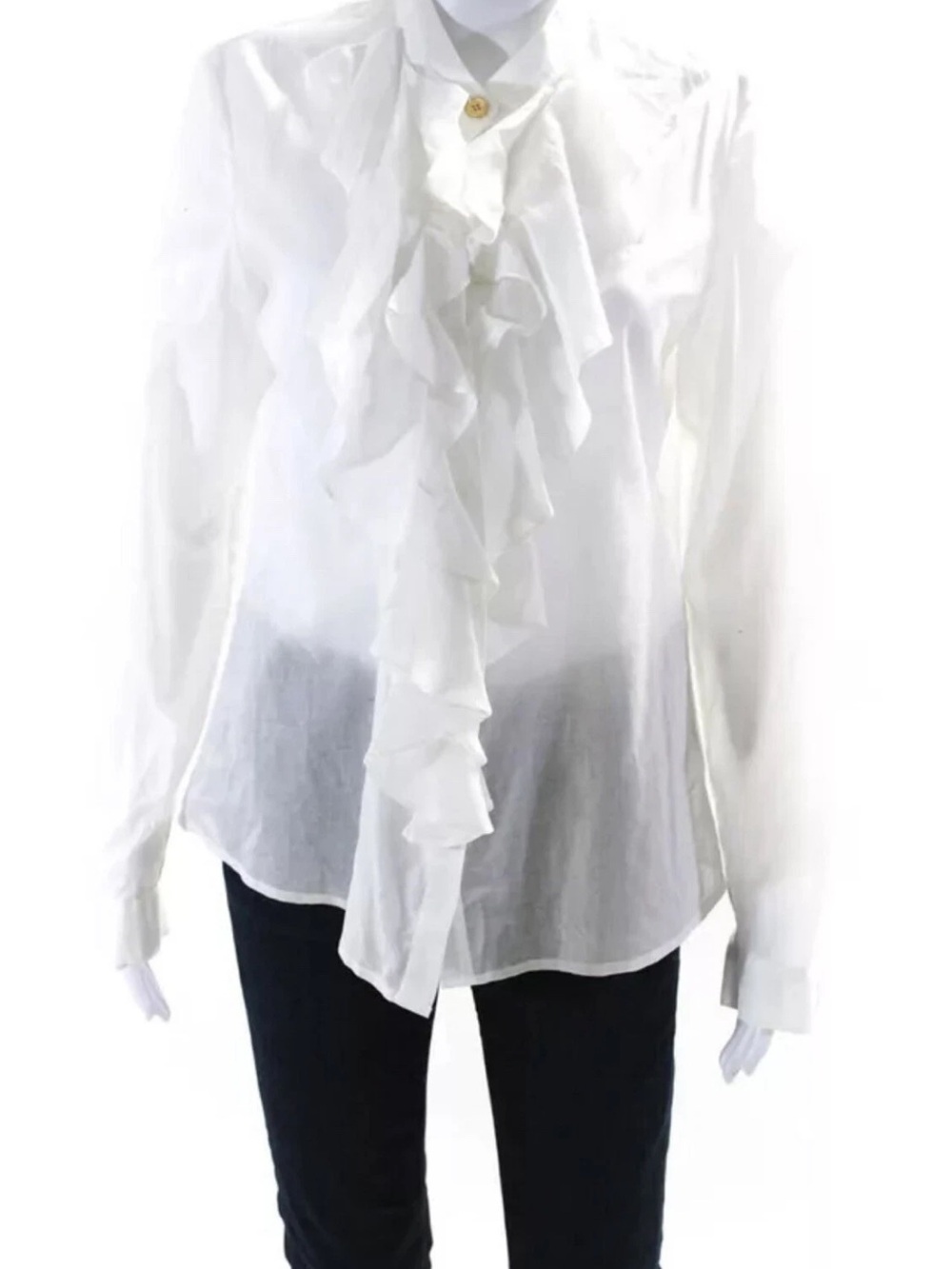 Michael Kors Ruffle Front Long-Sleeve Pirate Victorian Blouse 10